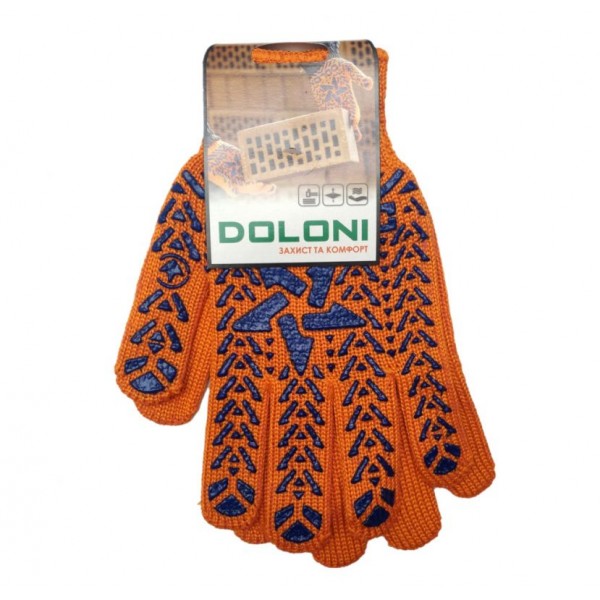 Рукавички Doloni 564 (помаранчеві, з візерунком зірки)